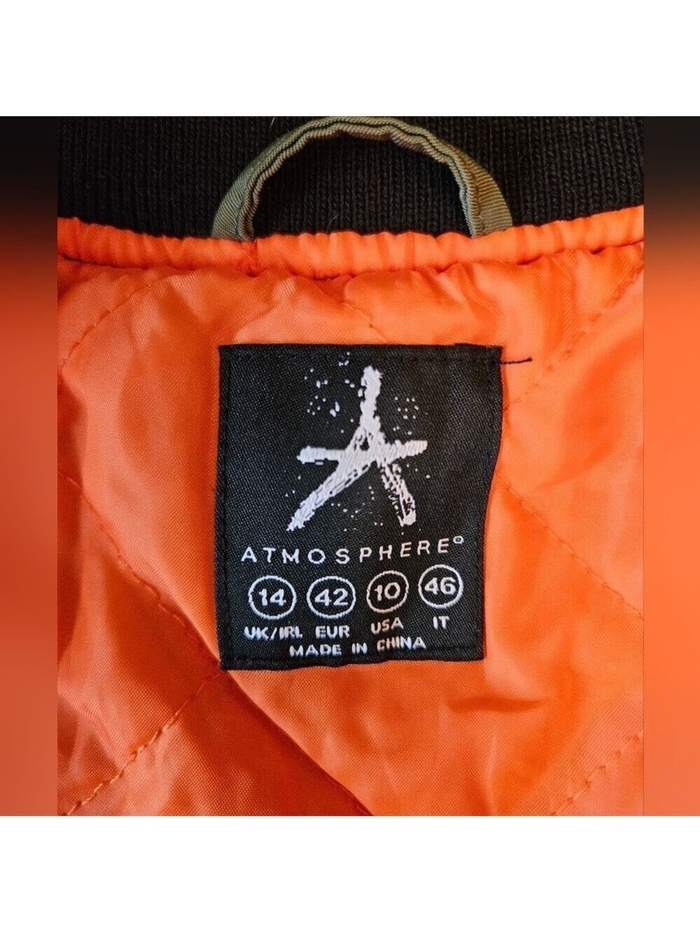 Atmosphere Green Bomber Jacket with Super Cool Unique Patches, Zippers, Size 10 - Picture 10 of 12